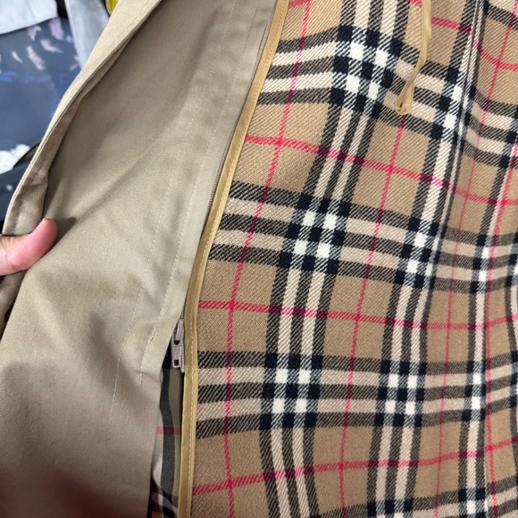 Burberrys Of London Khaki Mens Nova Check Trench Coat Jacket 44 Reg - Picture 13 of 14